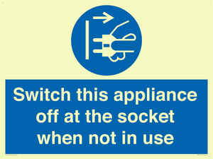 Switch this appliance off at the socket when not in use